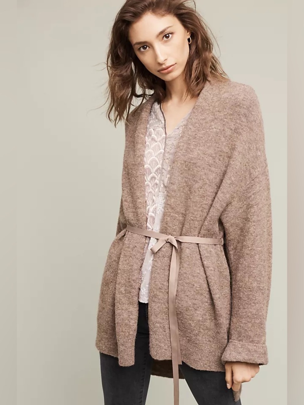 Anthropologie Moth Vallon Ribbon Tie Cardigan‎ Size Large